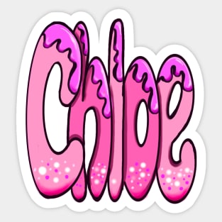 Chloe first name Graffiti style Pink Letters customised personalised custom gifts for girls Sticker